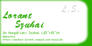 lorant szuhai business card